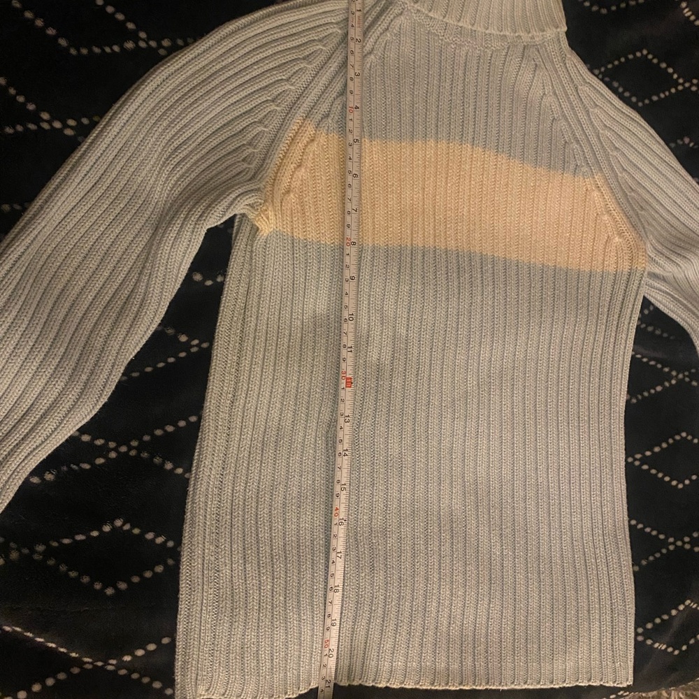 Vintage Polo Ralph Lauren Light Blue Ribbed Turtleneck Sweater - Picture 6 of 7